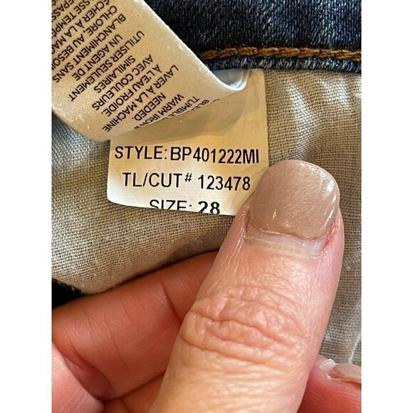 BP Denim Blue Medium Wash‎ Cotton Blend A Line Raw Hem Mini Skirt Size 28 - Picture 11 of 11